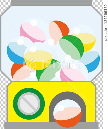 カラフルなカプセルがいっぱいの楽しいガチャガチャマシン 125566589