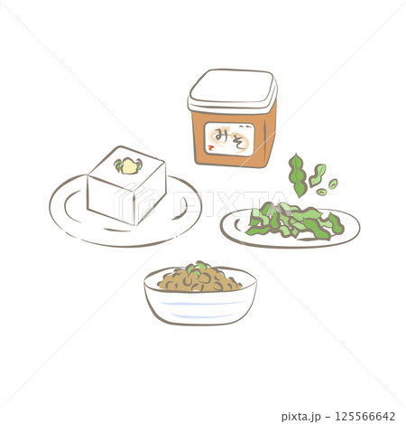 大豆製品のイラスト 大豆製品のイラスト 125566642