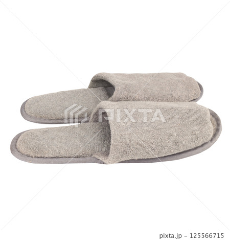 Home slippers color gray isolated on white background 125566715