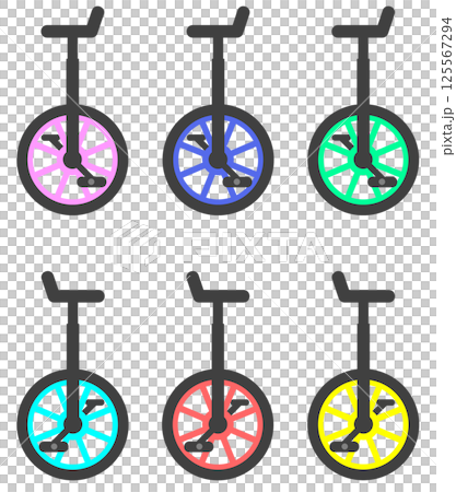 玩具獨輪車插圖，兒童可以騎著它來培養平衡感 125567294