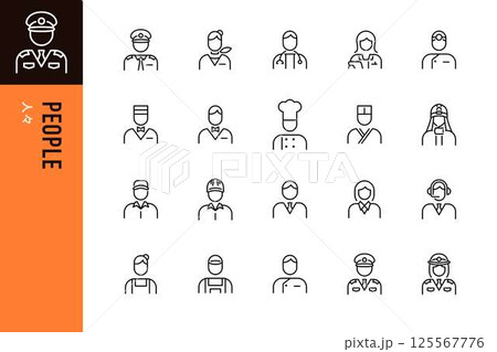 人々のラインアイコンセット 125567776