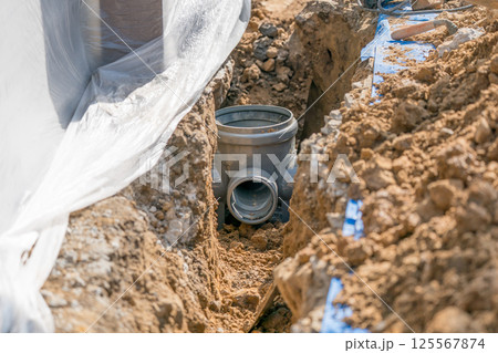 下水道管 公共マスの設置 下水道管 公共マスの設置 125567874