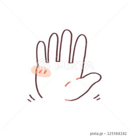 手を振るのハンドサイン、イラスト、アイコン、素材、背景なし、シンプル 手を振るのハンドサイン、イラスト、アイコン、素材、背景なし、シンプル 125568182