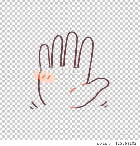 手を振るのハンドサイン、イラスト、アイコン、素材、背景なし、シンプル 手を振るのハンドサイン、イラスト、アイコン、素材、背景なし、シンプル 125568182