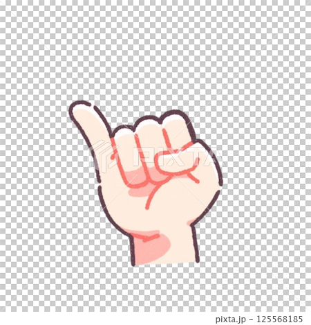 舉起小指的手勢插圖、圖示、材料、無背景、簡單 125568185