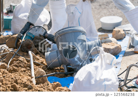 下水道管　公共マスの設置 125568238