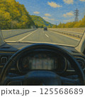 高速道路を走る車の窓から見える景色 125568689