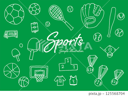 ペンを使った手描きのスポーツのイラスト素材	 125568704