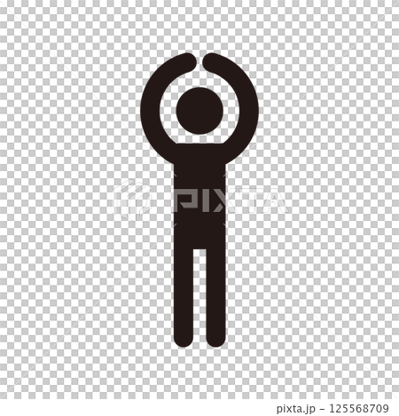 一個人用手做出「OK」手勢的象形圖圖標 125568709