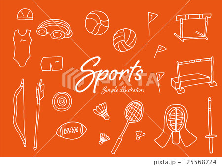 ペンを使った手描きのスポーツのイラスト素材 125568724