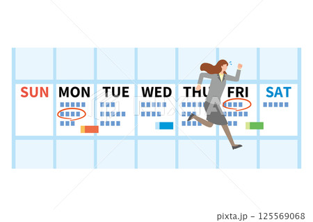 いそがしく働く女性会社員 125569068