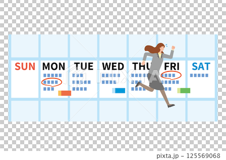 いそがしく働く女性会社員 125569068