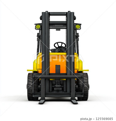 フォークリフトのクローズアップイラスト フォークリフトのクローズアップイラスト 125569085