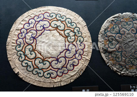 アイヌ民族の刺繍文様布 アイヌ民族の刺繍文様布 125569110