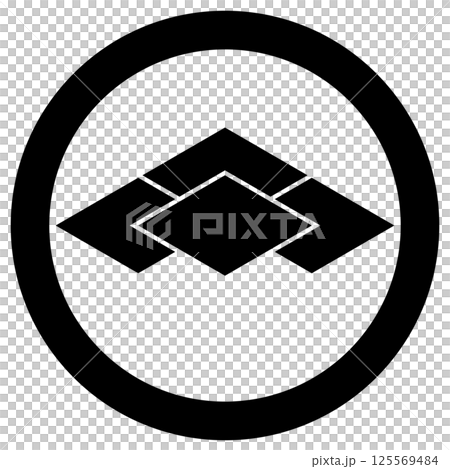 家紋です。丸に四つ重ね菱といいます。 125569484