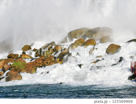 rocks in Niagara Falls, New York, USA 125569909