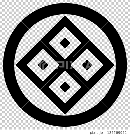 This is the family crest. It is a circle with a central shadow and four corners. 125569932