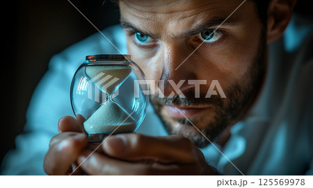 砂時計と1人のビジネスマン	 125569978