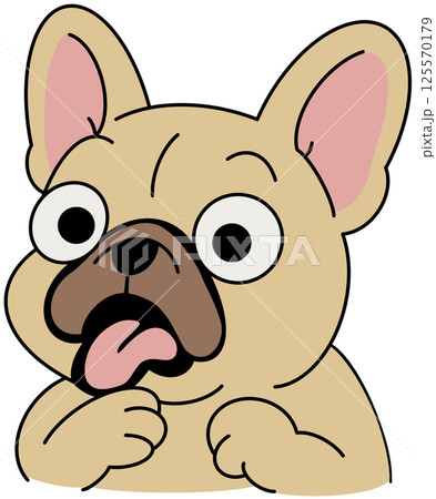 French bulldogs Cute toy dogs with funny muzzles. Adorable puppies play, rest, relax, have fun. Amusing pets, domestic animals. Flat isolated vector illustration on white 125570179