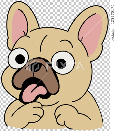 French bulldogs Cute toy dogs with funny muzzles. Adorable puppies play, rest, relax, have fun. Amusing pets, domestic animals. Flat isolated vector illustration on white 125570179