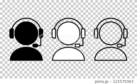 カスタマーサービスやオペレーターを表現した人物のピクトグラム 125570363