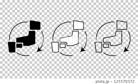 簡易的な日本の地図とそれを囲む矢印のイラスト 125570372