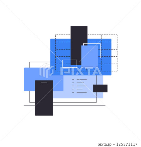High techs. PC and gadgets. Bar chart on laptop High techs. PC and gadgets. Bar chart on laptop 125571117