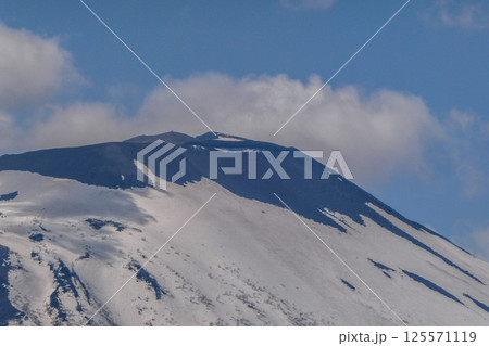 岩手山の頂上にくっきりと出たイワワシの雪型は北国の春の農作業の開始の合図 岩手山の頂上にくっきりと出たイワワシの雪型は北国の春の農作業の開始の合図 125571119