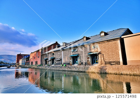 北海道 小樽運河の風景 125571498