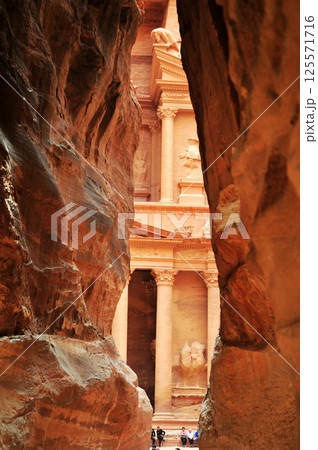 Photo of ancient Kazni temple in Petra, Jordan. Photo of ancient Kazni temple in Petra, Jordan. 125571716