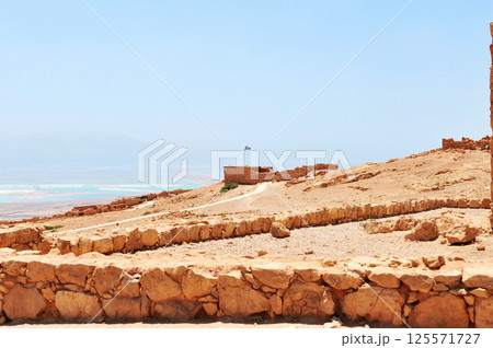 The ruins of the ancient city of the state of Masada,israel The ruins of the ancient city of the state of Masada,israel 125571727