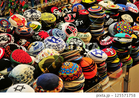 Photo of Jewish hat Market in Jerusalem, Israel 125571758