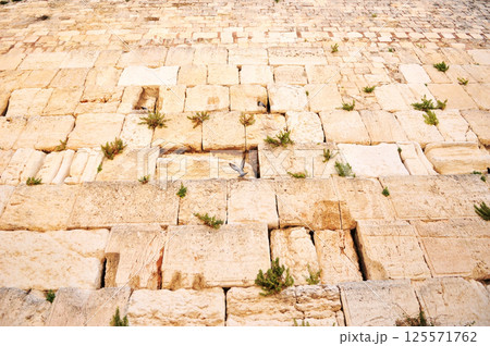 The partial of west wall in Jerusalem, Israel 125571762