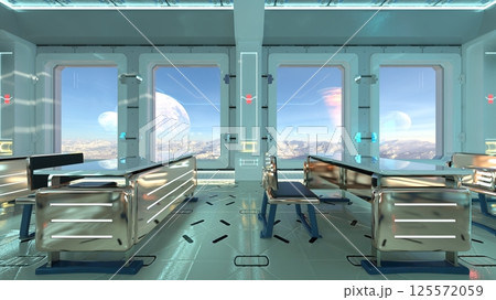 宇宙船内の会議室 125572059