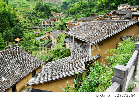 traditional style local residents' houses in rural China traditional style local residents' houses in rural China 125572384