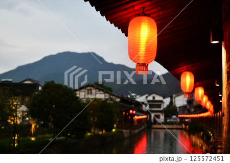 traditional Chinese style corridors, Zhejiang Province, China traditional Chinese style corridors, Zhejiang Province, China 125572451