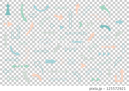 Set of hand-drawn arrows Icon Simple Vector Illustration Line Variation Cute Flat 125572921