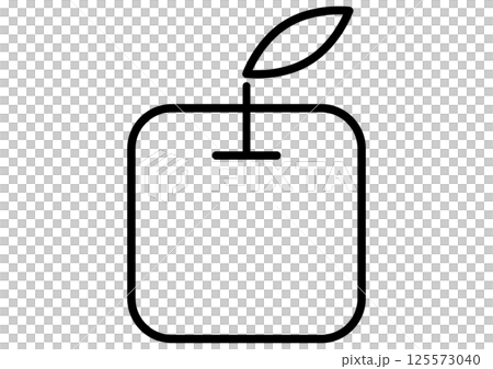 簡單的方形蘋果圖標 簡單的方形蘋果圖標 125573040