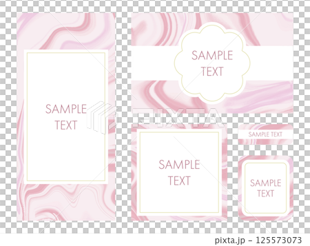 Elegant frame set with pink marble pattern Elegant frame set with pink marble pattern 125573073