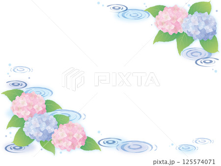 紫陽花のフレーム 125574071