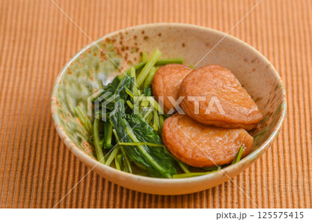 さつま揚げと水菜の煮浸し さつま揚げと水菜の煮浸し 125575415
