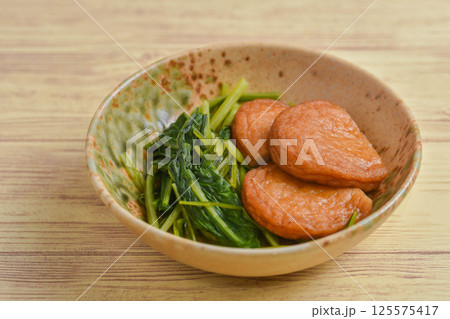 さつま揚げと水菜の煮浸し さつま揚げと水菜の煮浸し 125575417