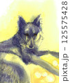 水彩で描いたミックス犬 125575428