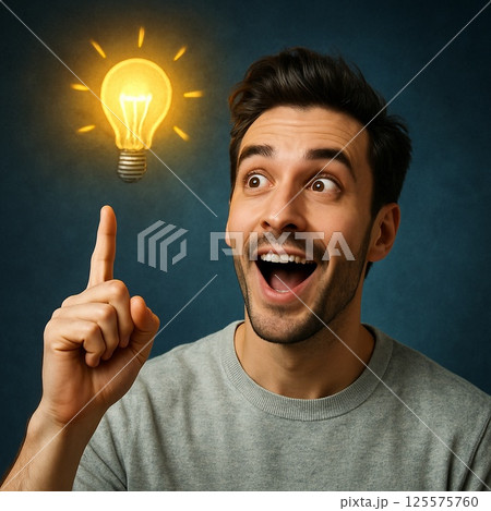 ひらめきを得た若い男性のポートレート 125575760