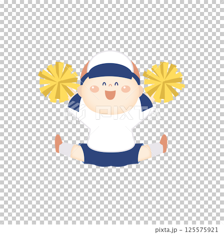 穿著運動服的女孩拿著絨球跳舞的插圖 3 125575921