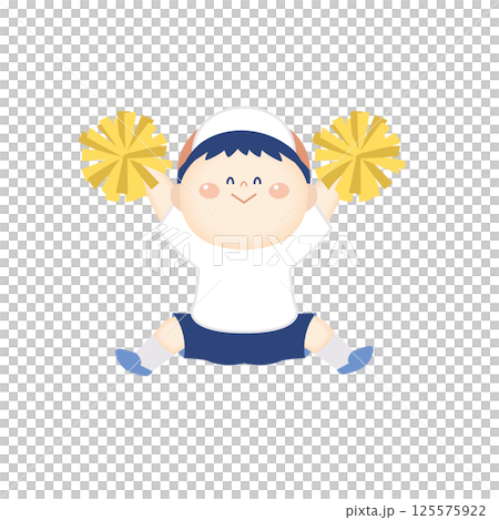 穿著運動服的男孩拿著絨球跳舞的插圖 4 125575922