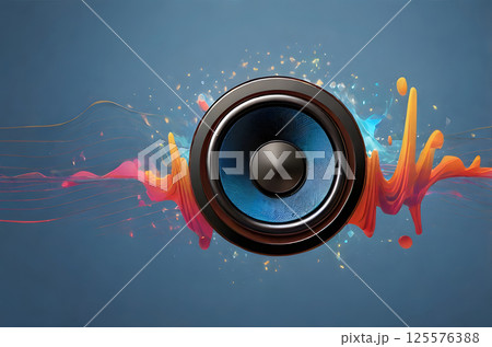 Modern sound speakers as background, closeup view 125576388