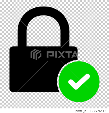 padlock with check mark 125576416