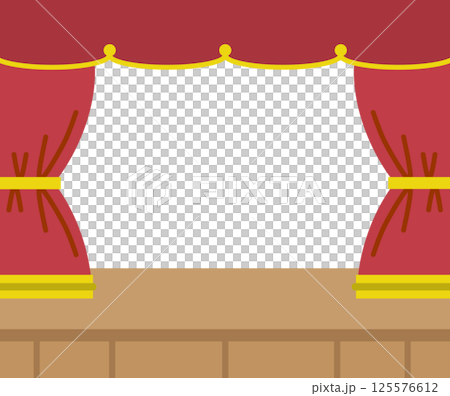 カーテンが開いた記念ステージのイラスト 125576612
