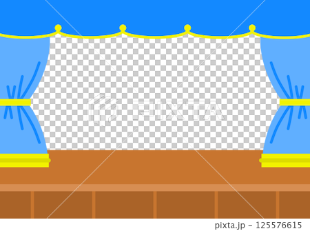 カーテンが開いた記念ステージのイラスト 125576615